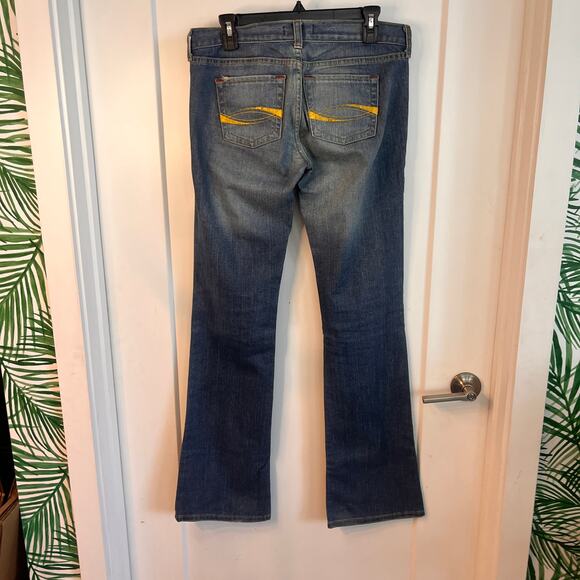 VTG Y2K Abercrombie & Fitch Stretch Mid Rise Bootcut Denim Jeans Size 4L - Picture 2 of 9